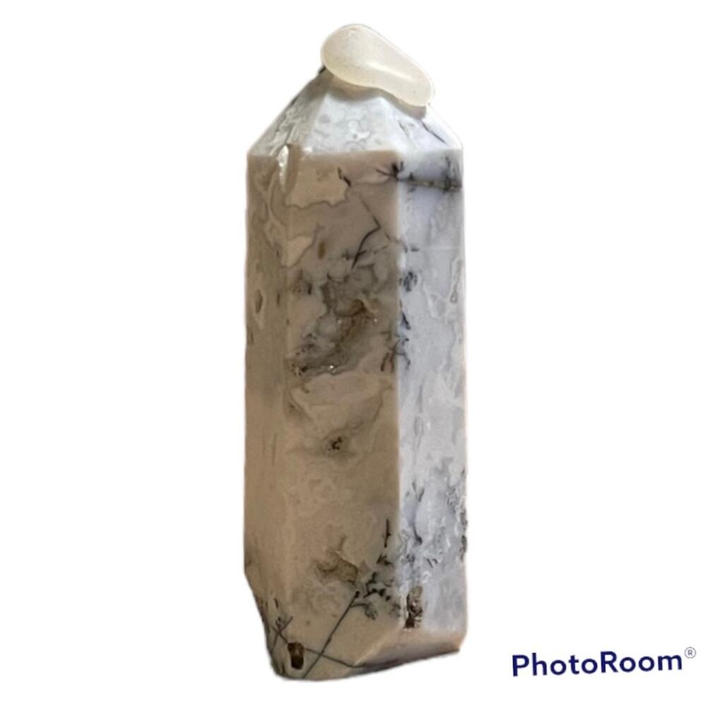 Druzy Dendritic White Agate Tower #2